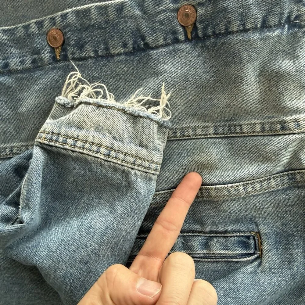 Zara Men's Denim Jacket Sz Large Distressed Grunge‎ 100% Cotton Urban RARE